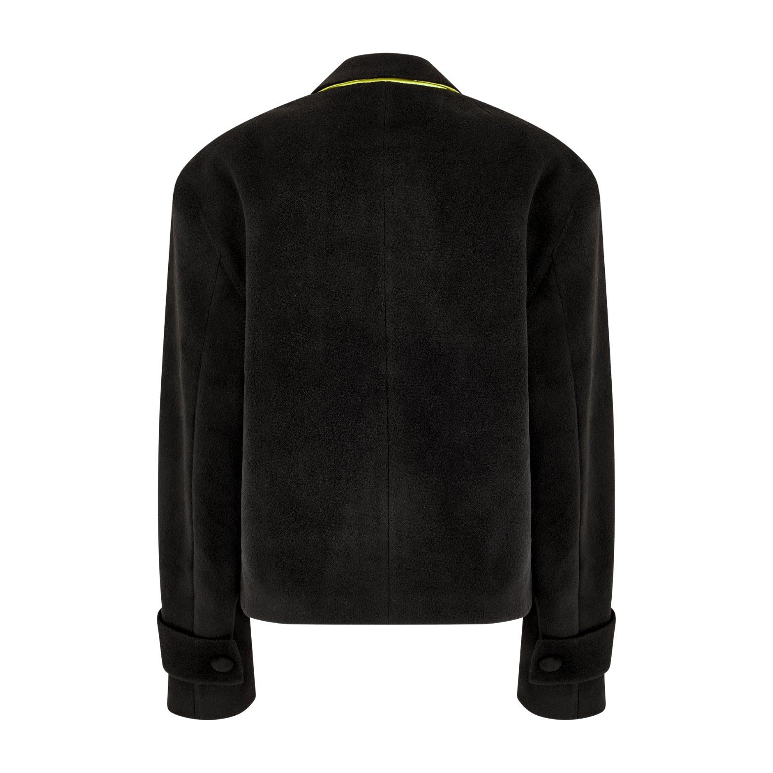 the evergreen jacket | Black Unisex Cropped Contrast Collar Blazer