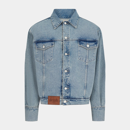 the blue denim jacket