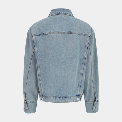 the blue denim jacket