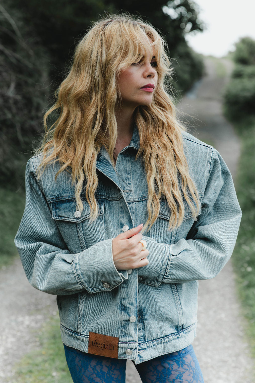 the blue denim jacket