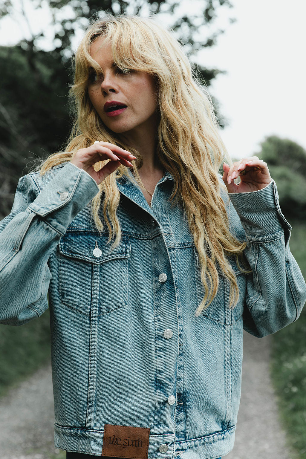 the blue denim jacket