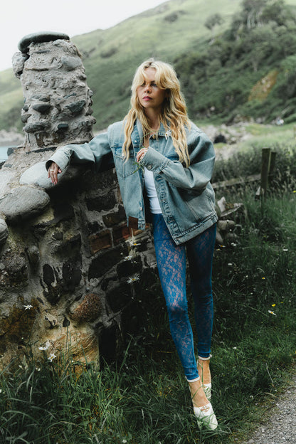 the blue denim jacket