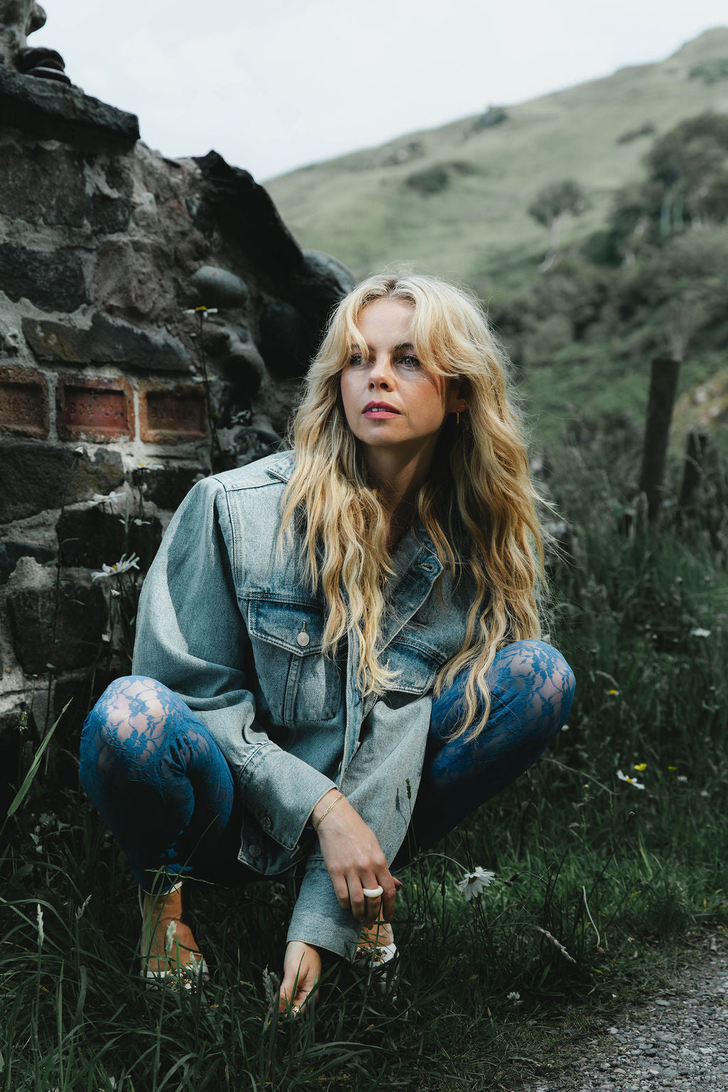 the blue denim jacket