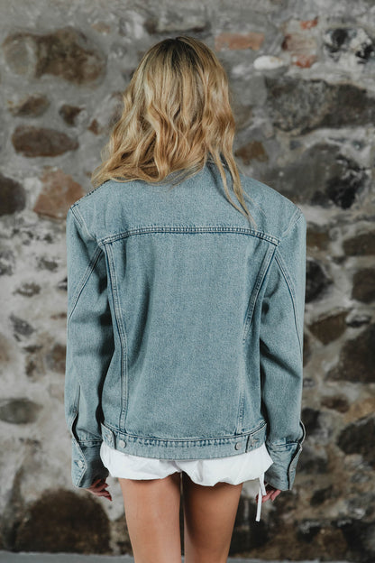 the blue denim jacket