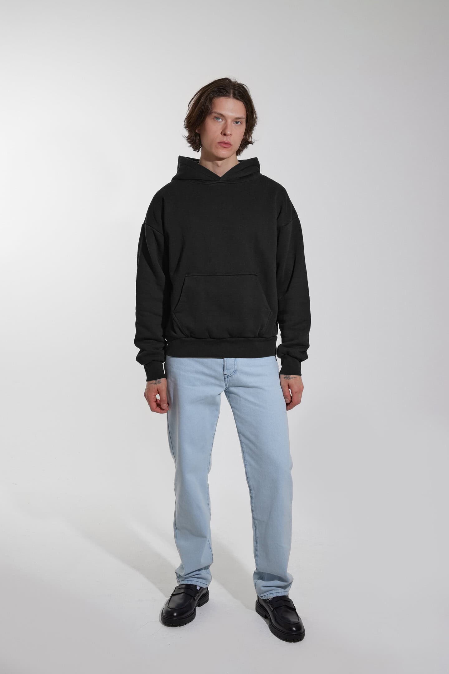 the steal hoodie | Black Unisex Loose Fit Basic Hoodie - The Sixth